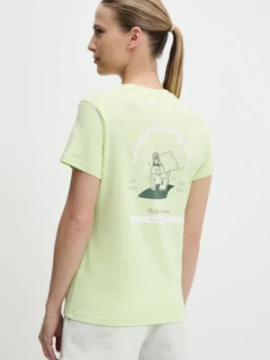 Helly Hansen t-shirt bawełniany MASSIF GRAPHIC damski kolor zielony 54595