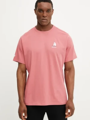 Helly Hansen t-shirt bawełniany SHORELINE męski kolor różowy z nadrukiem 54601