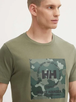Helly Hansen t-shirt bawełniany zielony