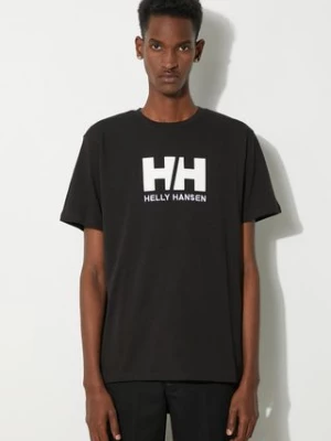 Helly Hansen t-shirt HH LOGO T-SHIRT męski kolor czarny z aplikacją 33979