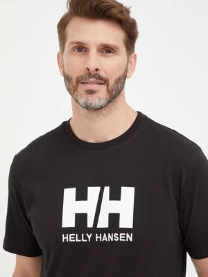 Helly Hansen t-shirt HH LOGO T-SHIRT męski kolor czarny z aplikacją 33979