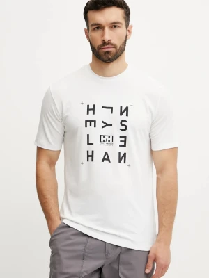 Helly Hansen t-shirt SKOG RECYCLED GRAPHIC biały