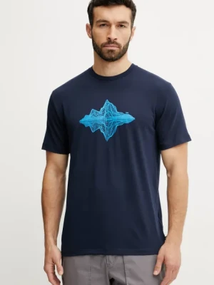 Helly Hansen t-shirt SKOG RECYCLED GRAPHIC męski kolor granatowy z nadrukiem 63082