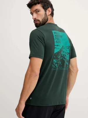 Helly Hansen t-shirt SKOG RECYCLED GRAPHIC męski kolor zielony z nadrukiem 63082