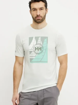 Zdjęcie produktu Helly Hansen t-shirt sportowy Race Graphic kolor zielony z nadrukiem 34419