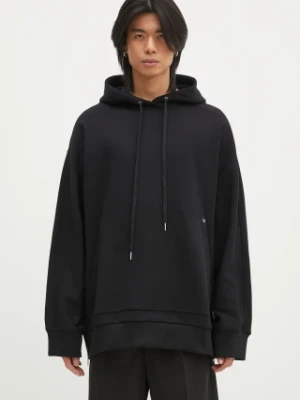 Helmut Lang bluza Mega Zip Hoodie.Cmbd męska kolor czarny z kapturem gładka O09HM502