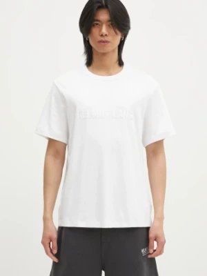 Helmut Lang t-shirt bawełniany Logo Ov Tee.Hvy Ever męski kolor biały z aplikacją O04HM599