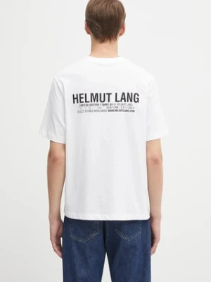 Helmut Lang t-shirt bawełniany męski kolor biały z nadrukiem P04HM507