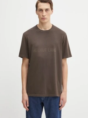 Helmut Lang t-shirt bawełniany męski kolor brązowy z nadrukiem P05HM501