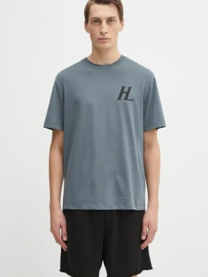 Helmut Lang t-shirt bawełniany męski kolor niebieski z nadrukiem P04HM507