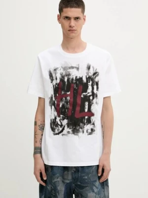 Helmut Lang t-shirt bawełniany SCRIBBLE.T3.MAL.LT. męski kolor biały z nadrukiem P02HM510