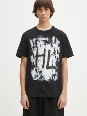Helmut Lang t-shirt bawełniany SCRIBBLE.T4.MAL.LT. męski kolor czarny z nadrukiem P02HM511