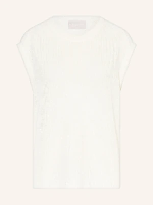 Hemisphere Bezrękawnik Z Lnu Z Cekinami weiss