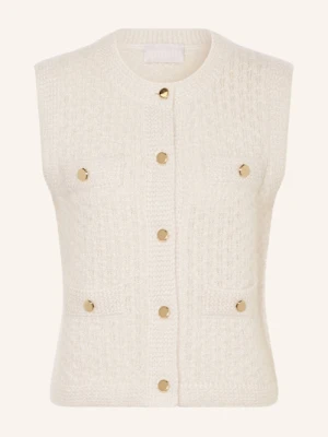 Hemisphere Dzianinowa Kamizelka Z Kaszmiru Z Błyszczącą Przędzą weiss