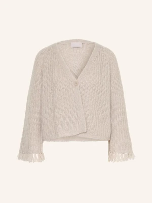Hemisphere Kardigan Z Kaszmiru I Przędzy Z Brokatem beige