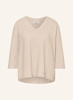 Hemisphere Sweter Z Błyszczącą Przędzą I Rękawami 3/4 beige