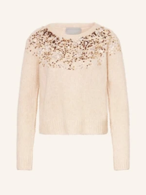 Hemisphere Sweter Z Kaszmiru I Cekinami beige