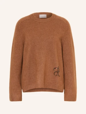 Hemisphere Sweter Z Kaszmiru I Cekinami braun BRĄZOWY