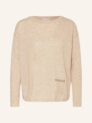 Hemisphere Sweter Z Kaszmiru Z Ozdobnymi Kamykami beige