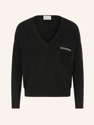 Hemisphere Sweter Z Kaszmiru Z Ozdobnymi Kamykami schwarz