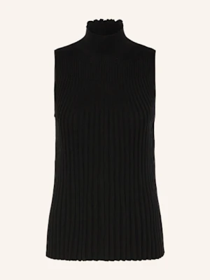 Hemisphere Top Z Dzianiny Z Wełny Merino schwarz