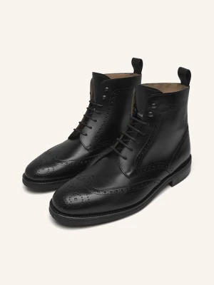 Henry Stevens Botki Sznurowane Winston fbdb2 schwarz CZARNY