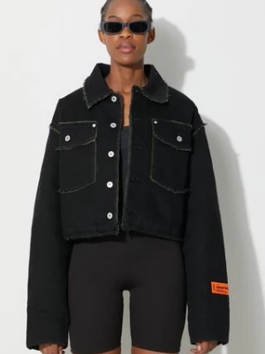 Heron Preston kurtka jeansowa Rebuilt Denim Jacket damska kolor czarny przejściowa oversize HWYE013F23DEN0011000