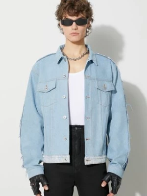 Heron Preston kurtka jeansowa Washed Insideout Reg Jkt męska kolor niebieski przejściowa HMYE013F23DEN0014500