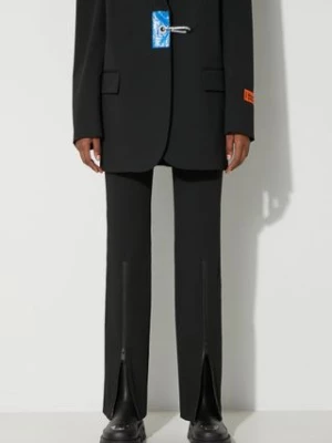 Heron Preston spodnie Gabardine Zip Pants damskie kolor czarny proste high waist HWCO001F23FAB0011000