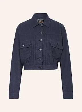 Herrlicher Krótka Kurtka Lniana Dotty blau