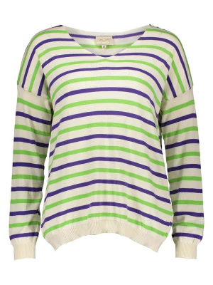 Herrlicher Sweter w kolorze kremowo-zielono-fioletowym rozmiar: L