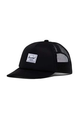 Herschel czapka z daszkiem Baby Whaler Mesh Cap kolor czarny gładka