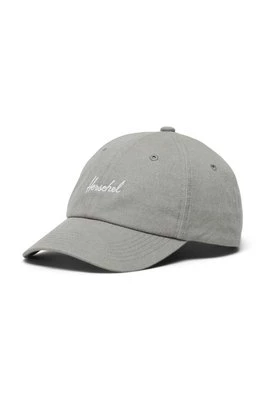 Herschel czapka z daszkiem Sylas Stonewash Cap kolor szary gładka