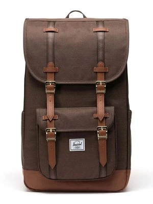 Herschel plecak Little America kolor brązowy duży gładki 11390-06508-OS