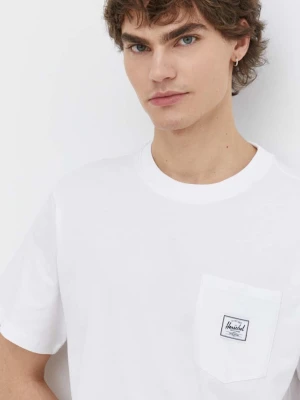 Herschel t-shirt bawełniany biały