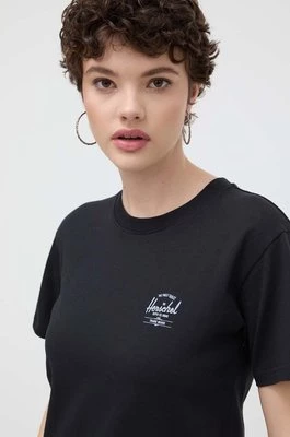 Herschel t-shirt bawełniany damski kolor czarny