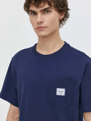 Herschel t-shirt bawełniany granatowy