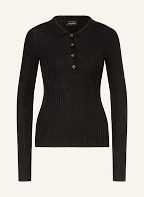 Herskind Koszulka Polo Z Dzianiny Cadee Z Wełny Merino schwarz