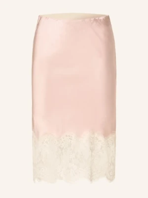 Herskind Satynowa Spódnica Herbert Z Koronką rosa