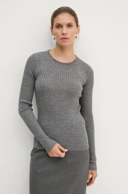 Herskind sweter wełniany Camb damski kolor szary lekki 5312825