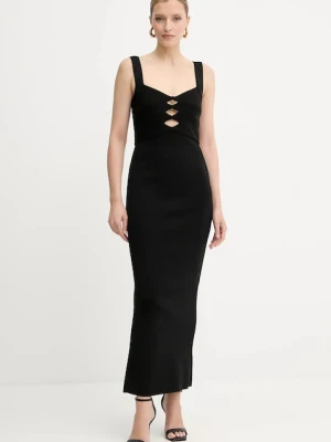 Herve Leger sukienka Alessia kolor czarny midi dopasowana CBW8524694