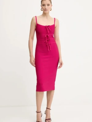 Herve Leger sukienka Alicia kolor różowy midi dopasowana HBB8524977