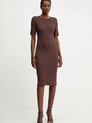 Herve Leger sukienka Alina kolor brązowy mini dopasowana DCR8524107
