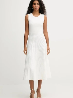 Herve Leger sukienka Cassia kolor beżowy midi rozkloszowana DMC8548625