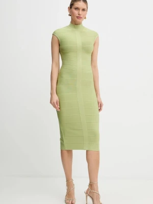 Herve Leger sukienka Davina kolor zielony midi dopasowana HLT8567266