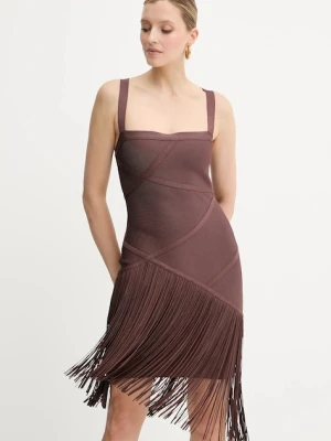 Herve Leger sukienka Josephine kolor brązowy mini dopasowana FRI8513807