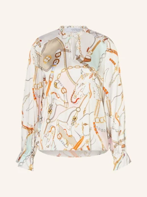 Herzen's Angelegenheit Bluzka Jedwabna Z Wolantami blau