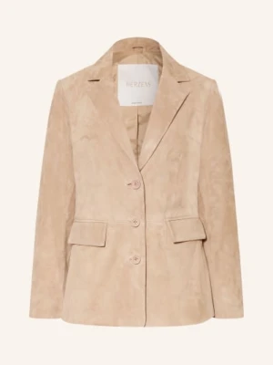 Herzens Skórzana Marynarka beige
