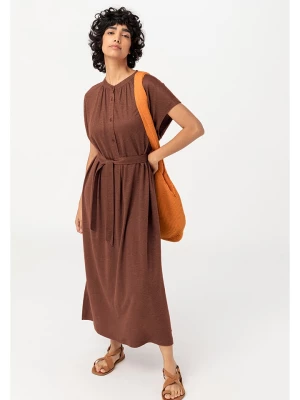 Hessnatur Lniana sukienka w kolorze brązowym rozmiar: 42