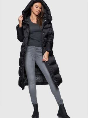 HETREGO Czarny damski płaszcz puchowy Karen z kapturem, Rozmiar 36 EU - 40 IT